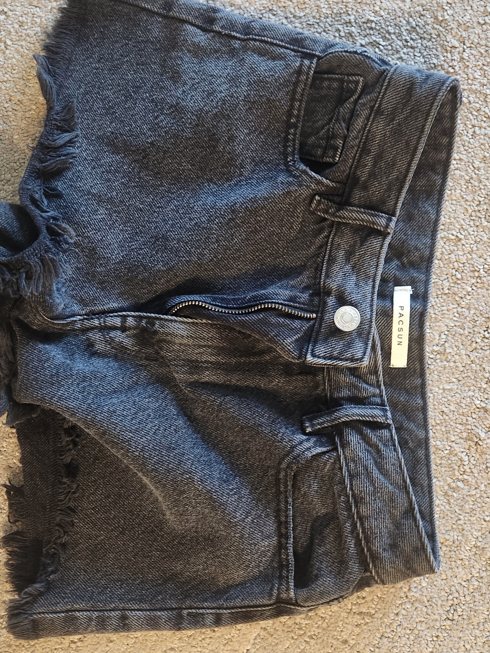 PacSun Black Washed High-Rise Denim Cutoff Shorts